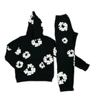 Conjunto athleisure sudadera con capucha y jogger con estampado floral