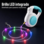 correa extensible para perros con luz recargable para paseos nocturnos - Ayuda a que los perros pequeños se mantengan vi