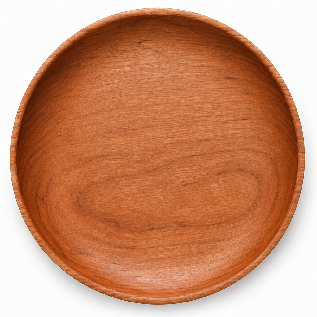 Plato de madera en color marrón natural