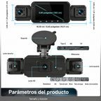 Dash cam inalámbrica delantera y trasera para coche con visión nocturna