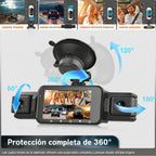 Dash cam inalámbrica delantera y trasera para coche con visión nocturna