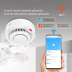 Detector de humo y calor con alarma de incendio WiFi inteligente
