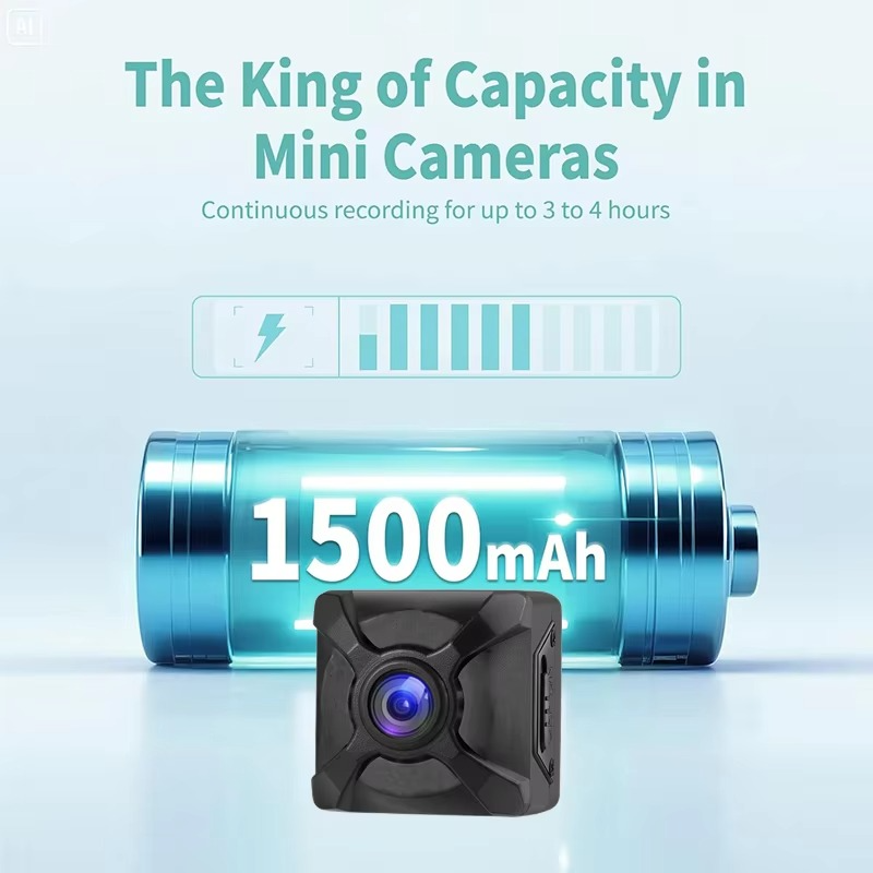 Mini cámara de seguridad inalámbrica 4K con detección de movimiento y batería recargable