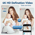 Mini cámara de seguridad inalámbrica 4K con detección de movimiento y batería recargable