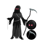 Disfraz infantil de Halloween de Muerte Túnica con Capucha con Ojos Luminosos
