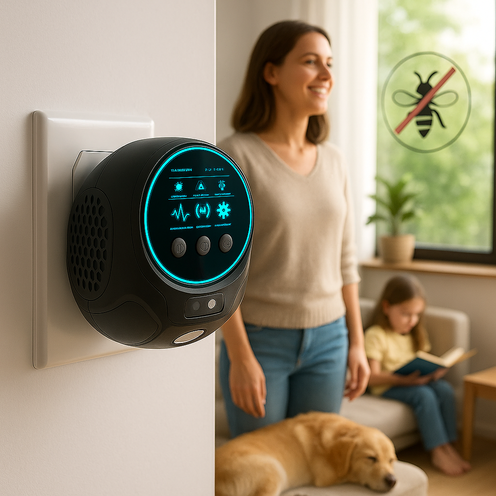 Dispositivo repelente ultrasónico para abejas y avispas | Sin productos químicos. Cobertura de 360° para el control de p