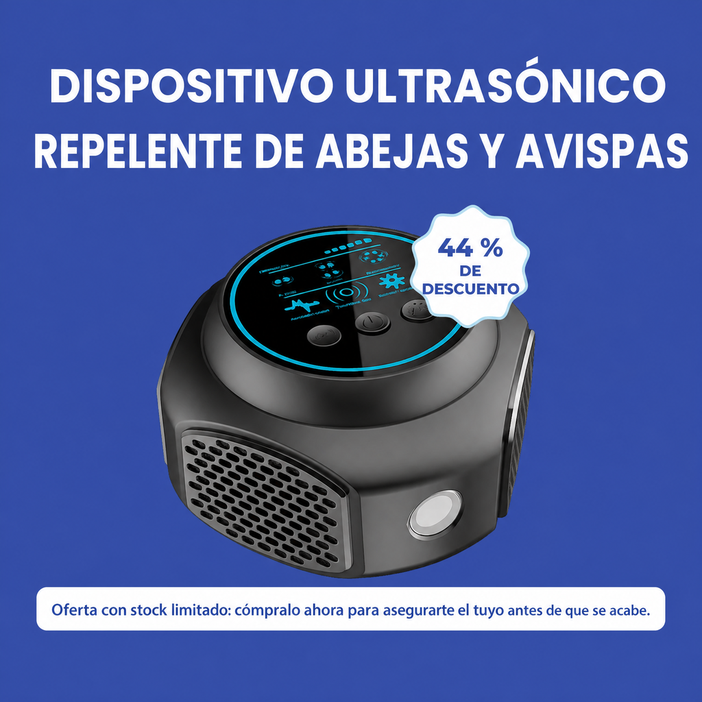 Dispositivo repelente ultrasónico para abejas y avispas | Sin productos químicos. Cobertura de 360° para el control de p