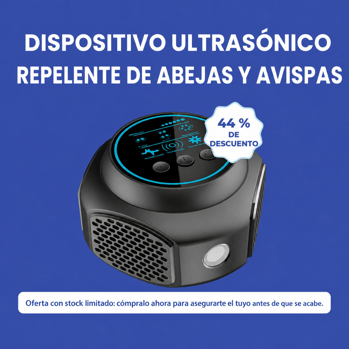 Dispositivo repelente ultrasónico para abejas y avispas | Sin productos químicos. Cobertura de 360° para el control de p