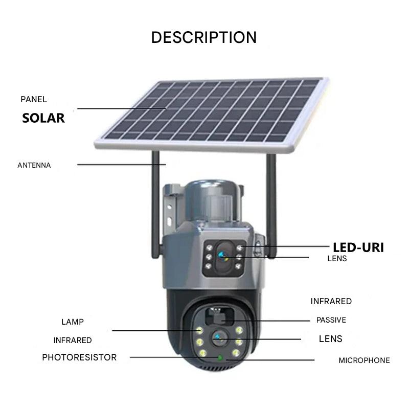 GUARDIAN EYE 4K: cámara de vigilancia inalámbrica para exteriores con panel solar y zoom 10x
