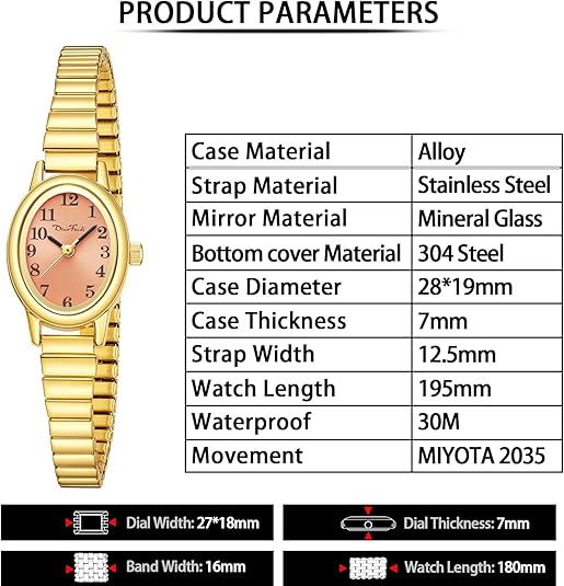 Elegante reloj analógico pequeño para mujer