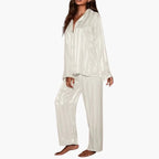 Conjunto de pijama elegante de manga larga para mujer