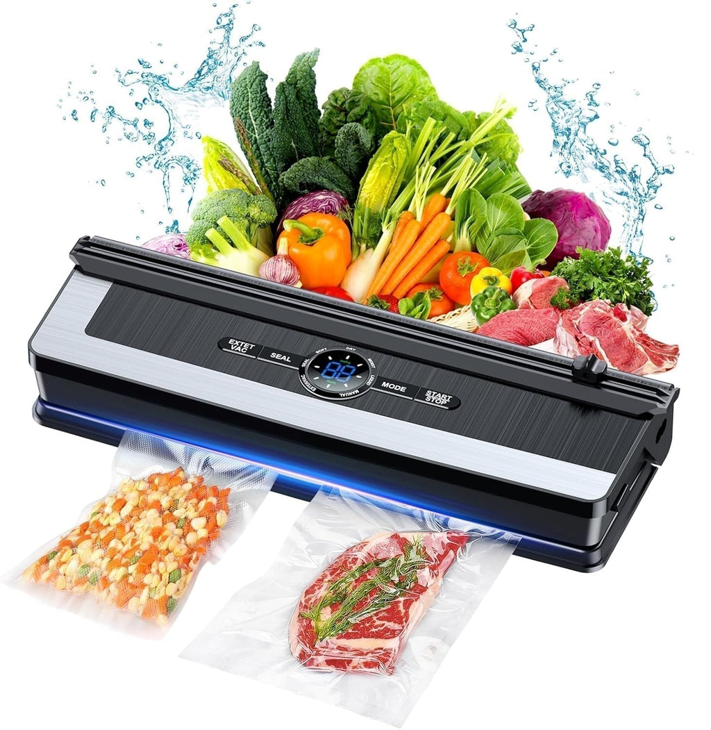 Envasadora al vacío profesional 8 en 1 | Cuchilla de corte de precisión integrada | Modos para alimentos secos y húmedos