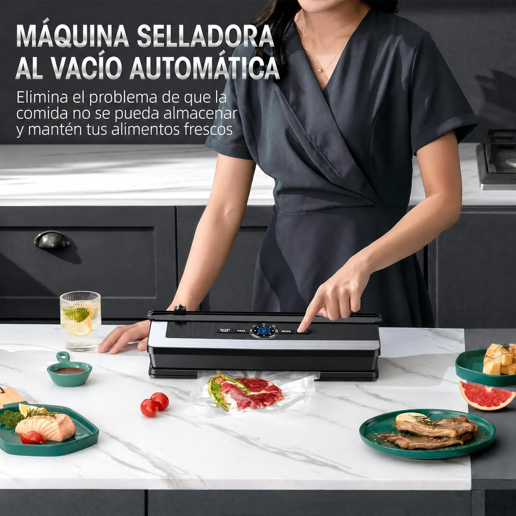Envasadora al vacío profesional 8 en 1 | Cuchilla de corte de precisión integrada | Modos para alimentos secos y húmedos