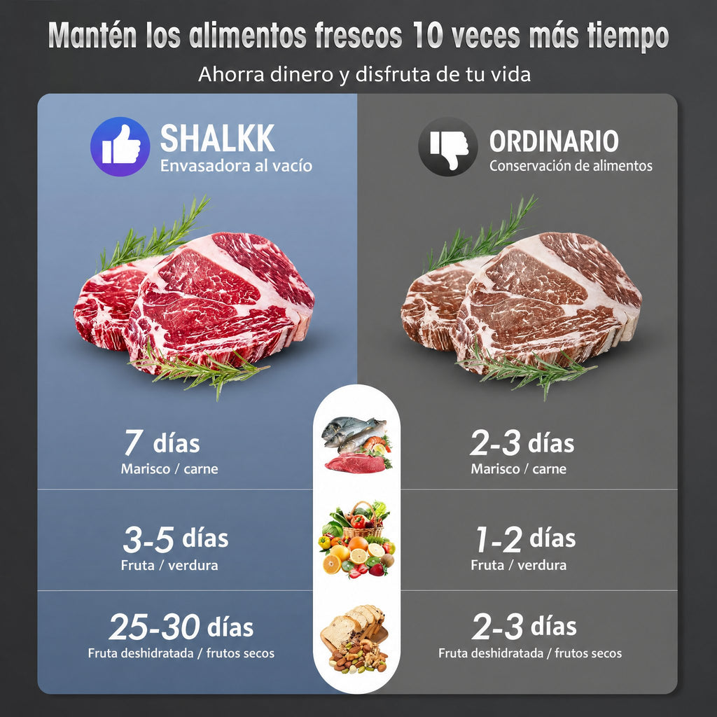 Envasadora al vacío profesional 8 en 1 | Cuchilla de corte de precisión integrada | Modos para alimentos secos y húmedos