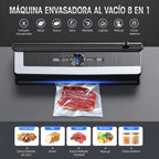 Envasadora al vacío profesional 8 en 1 | Cuchilla de corte de precisión integrada | Modos para alimentos secos y húmedos