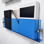 Estante de pared acrílico flotante para exposición y almacenaje de revistas
