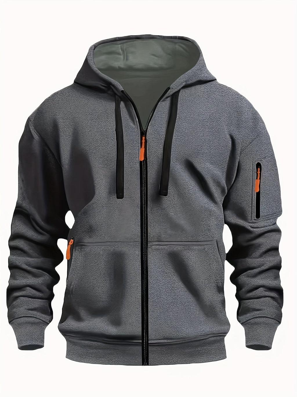 Sudadera con capucha y cremallera para hombre – Sudadera informal para exteriores
