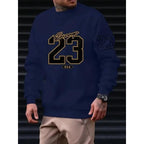 Sudadera cálida para hombre – Cuello redondo relajado, felpa, estilo casual