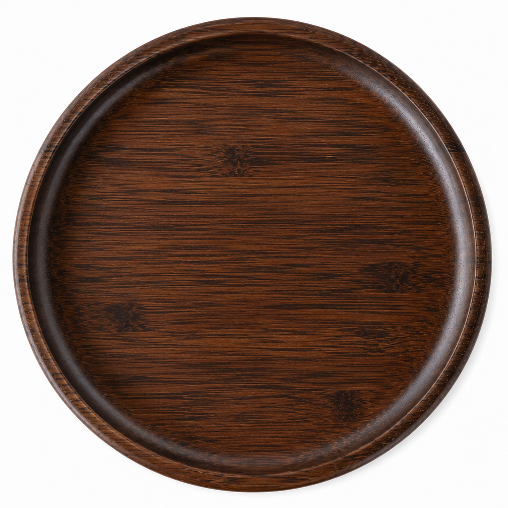 Bandeja de madera para servir bebidas.