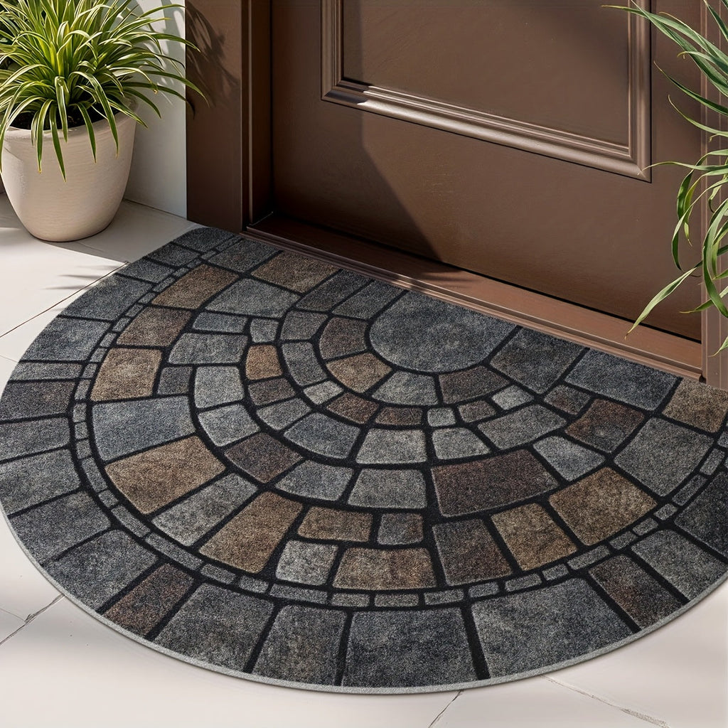 Felpudo semicircular de mosaico | Uso interior y exterior