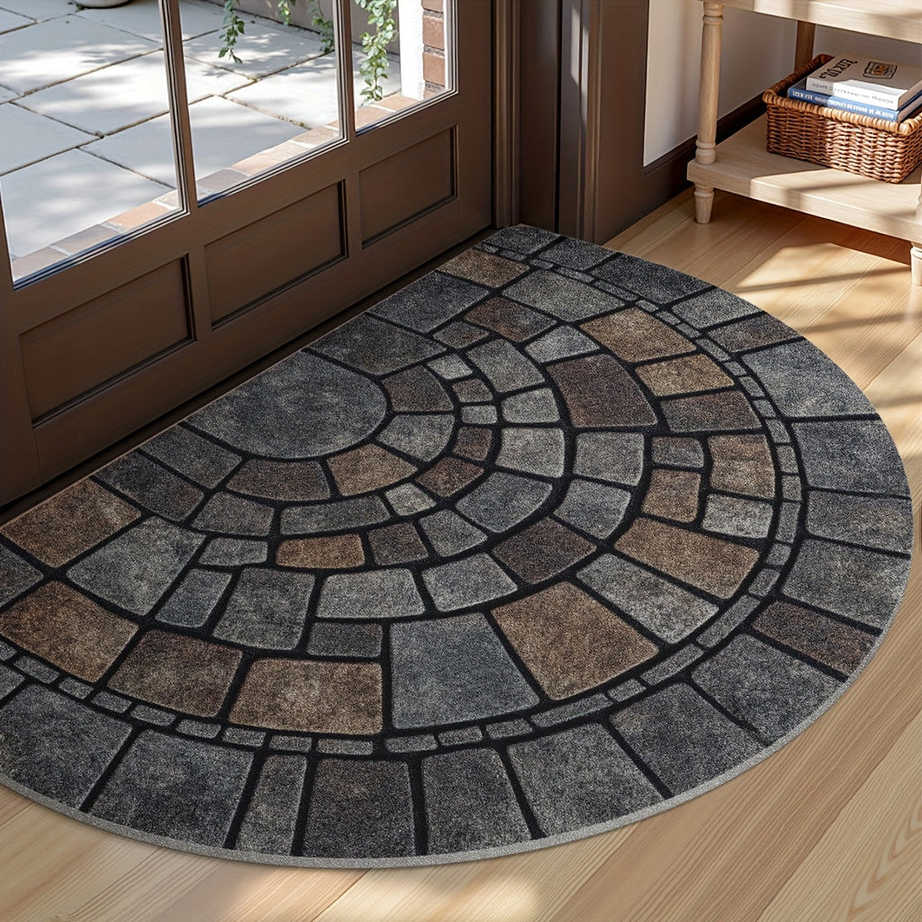 Felpudo semicircular de mosaico | Uso interior y exterior