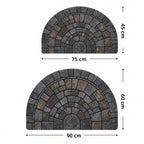Felpudo semicircular de mosaico | Uso interior y exterior