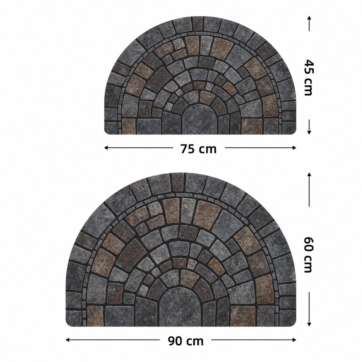 Felpudo semicircular de mosaico | Uso interior y exterior