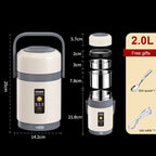 Fiambrera térmica USB | Acero inoxidable 304, calentador de comida portátil