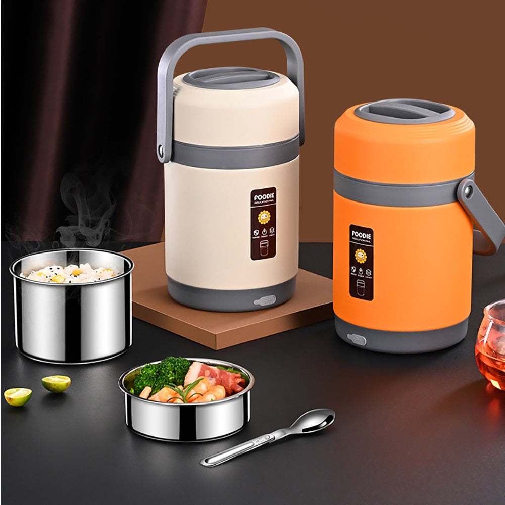Fiambrera térmica USB | Acero inoxidable 304, calentador de comida portátil
