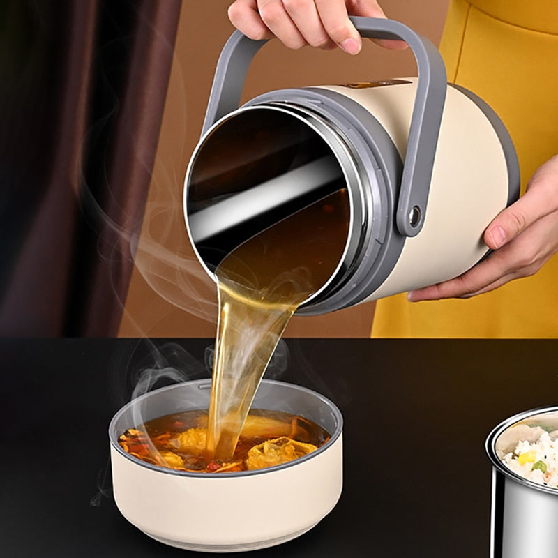 Fiambrera térmica USB | Acero inoxidable 304, calentador de comida portátil