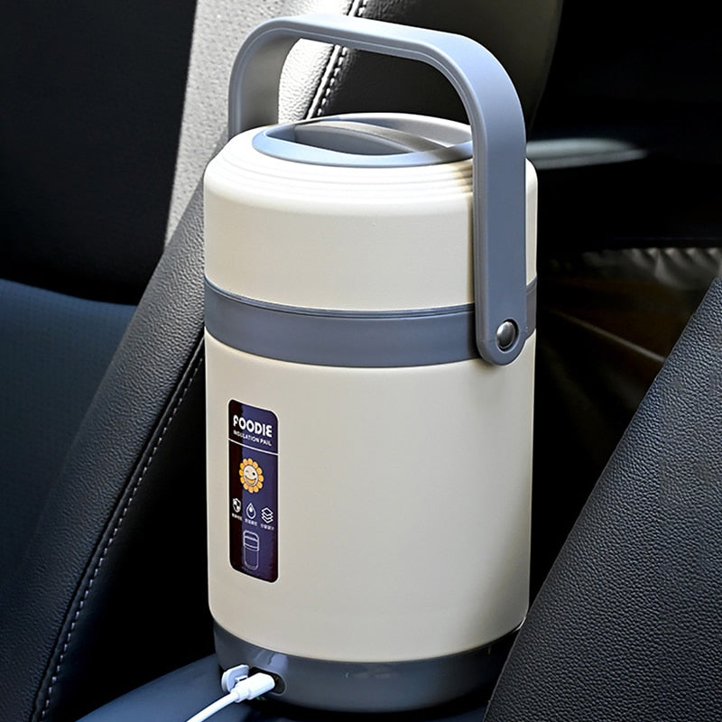 Fiambrera térmica USB | Acero inoxidable 304, calentador de comida portátil