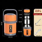 Fiambrera térmica USB | Acero inoxidable 304, calentador de comida portátil