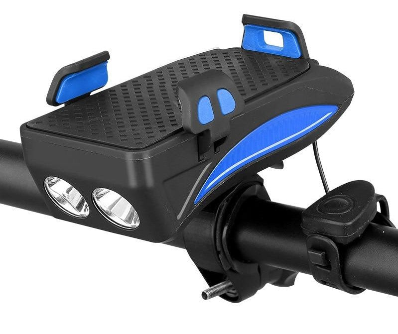 FahrRadPro | Accesorios multifuncionales para bicicleta: soporte, batería externa, luces LED y bocina.