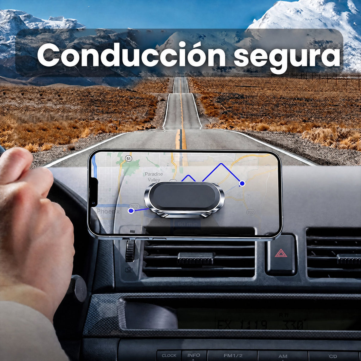 Fuerte soporte magnético para móvil para coche y más