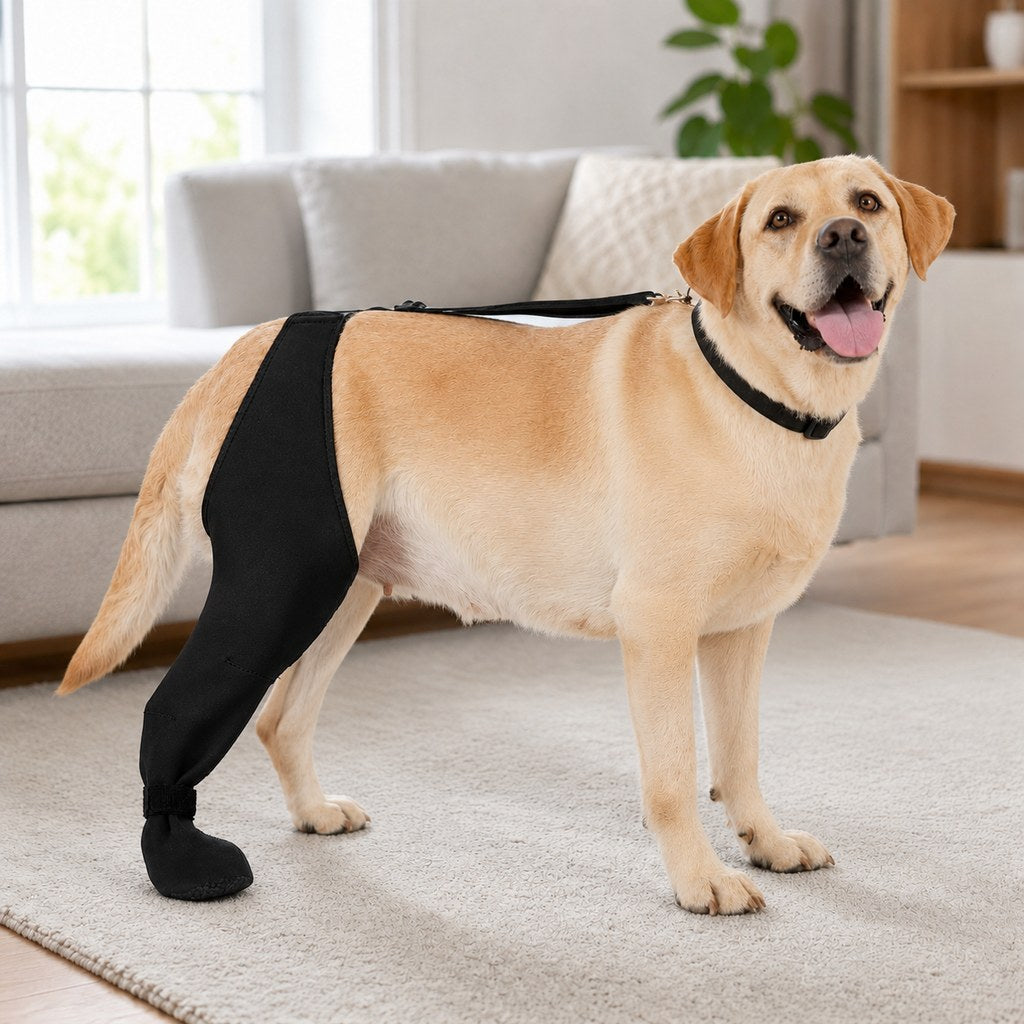 Funda ajustable para pata trasera de perro con cobertura de pata Ayuda a limitar el lamido durante el descanso tras la c