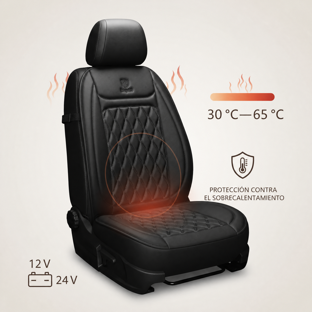 Funda de asiento de coche con calefacción | Control de temperatura ajustable 30℃-65℃ para coches, camiones y uso en casa