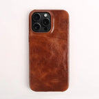 Funda de cuero de vaca hecha a mano para iPhone
