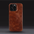 Funda de cuero de vaca hecha a mano para iPhone