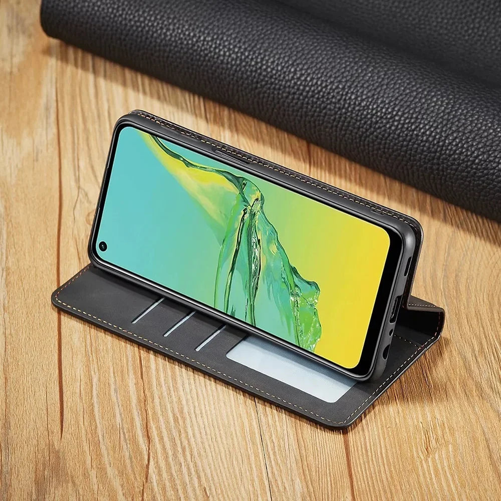 Funda magnética de piel para teléfonos Samsung: protección con estilo