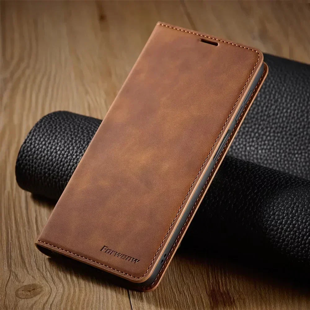 Funda magnética de piel para teléfonos Samsung: protección con estilo