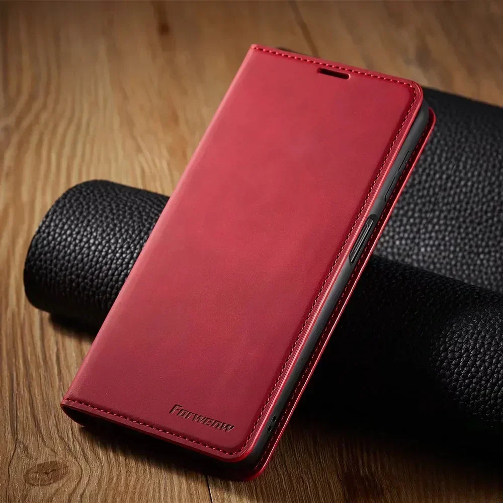 Funda magnética de piel para teléfonos Samsung: protección con estilo
