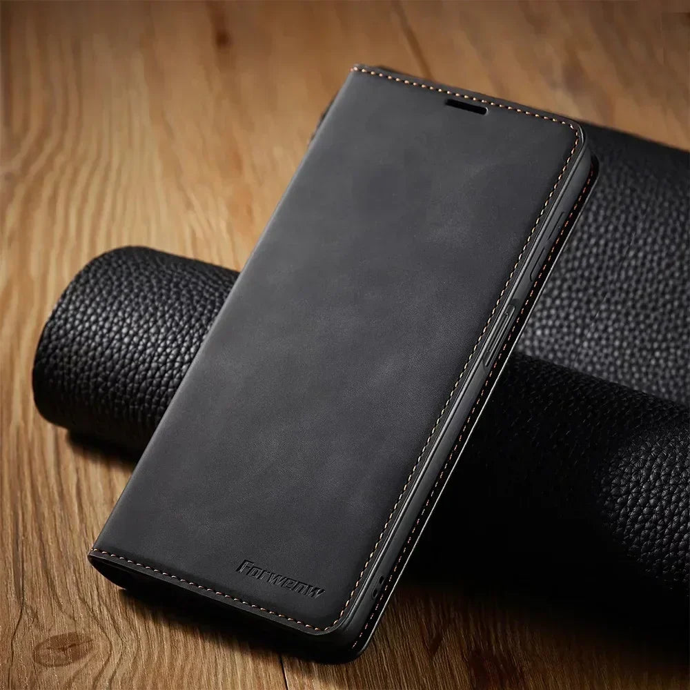 Funda magnética de piel para teléfonos Samsung: protección con estilo