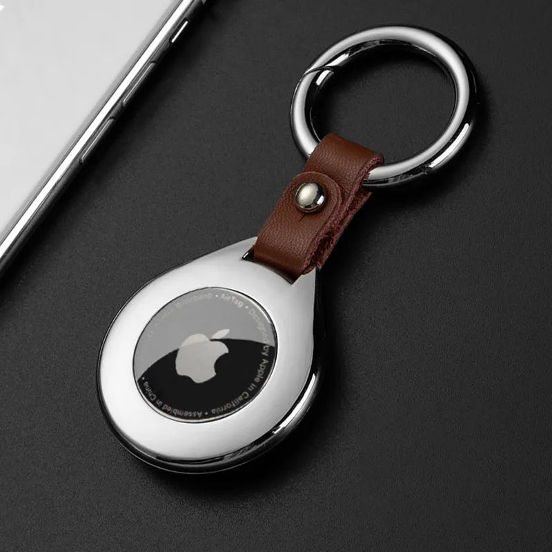 Funda protectora de cuero y metal de alta calidad para Apple Airtags