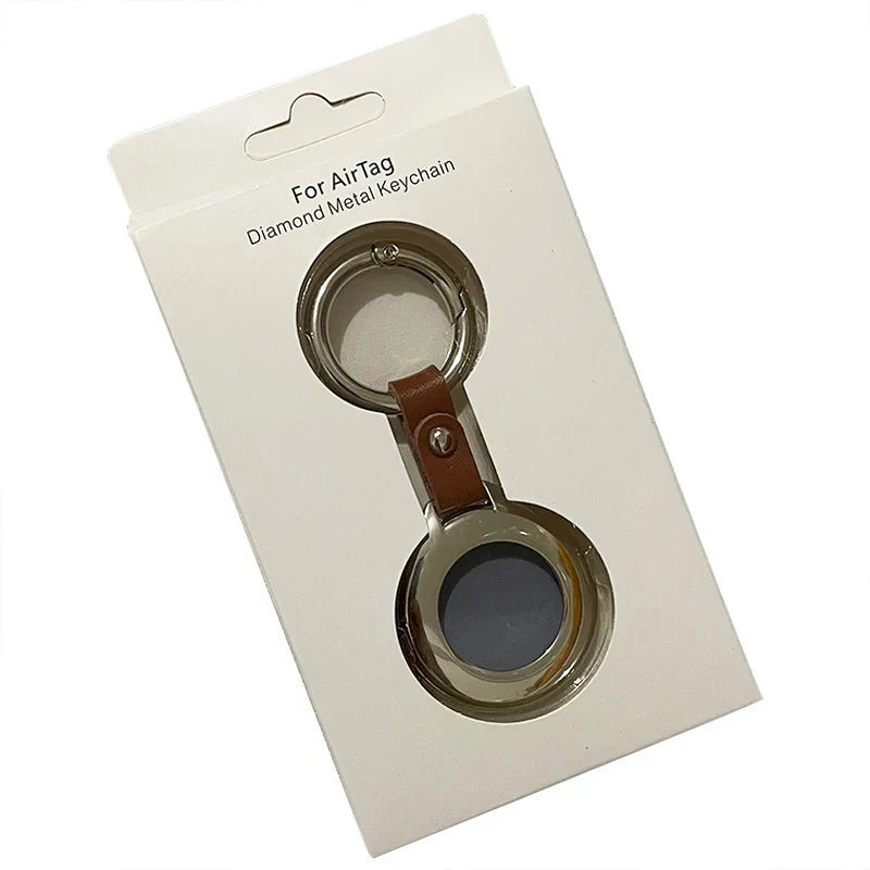 Funda protectora de cuero y metal de alta calidad para Apple Airtags