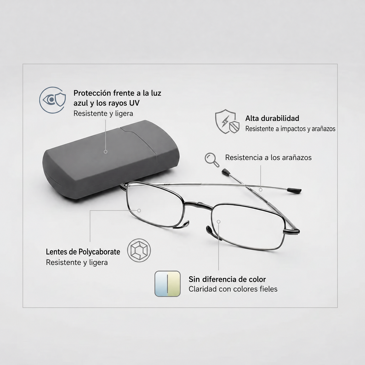 Gafas de lectura plegables - Portátiles con estuche