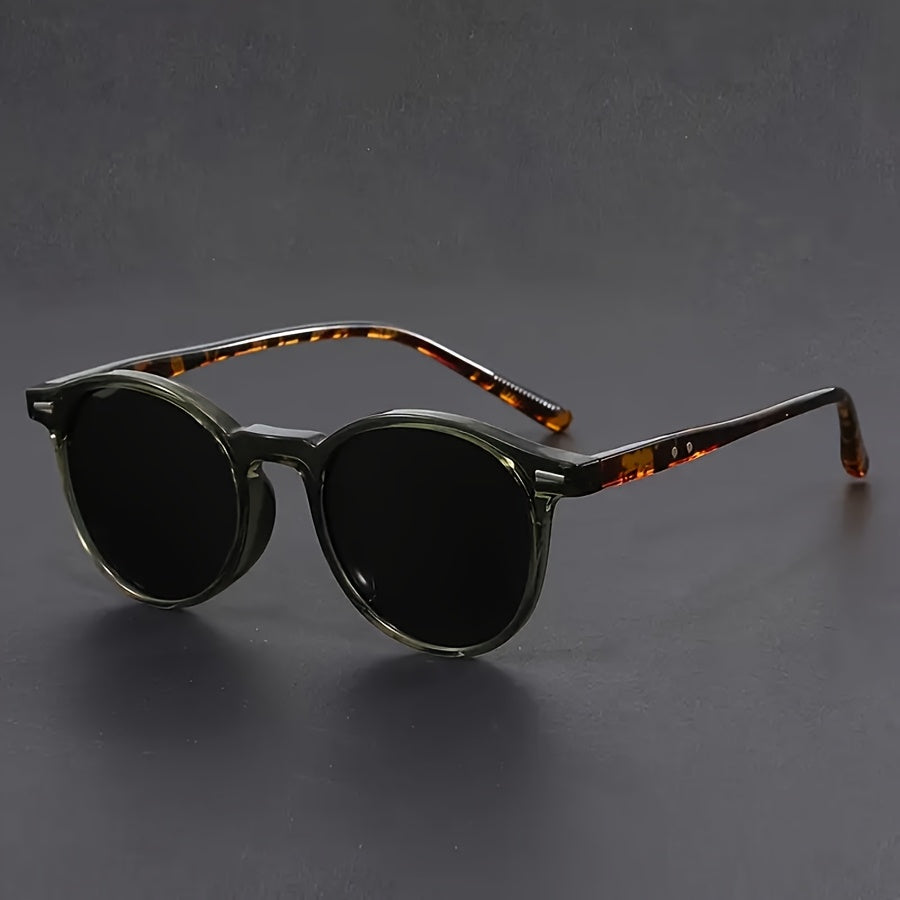 Gafas de sol para hombre RetroView – Gafas redondas de carey con montura ligera