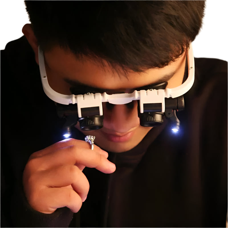 Gafas lupa LED con zoom 8x, 15x, 23x
