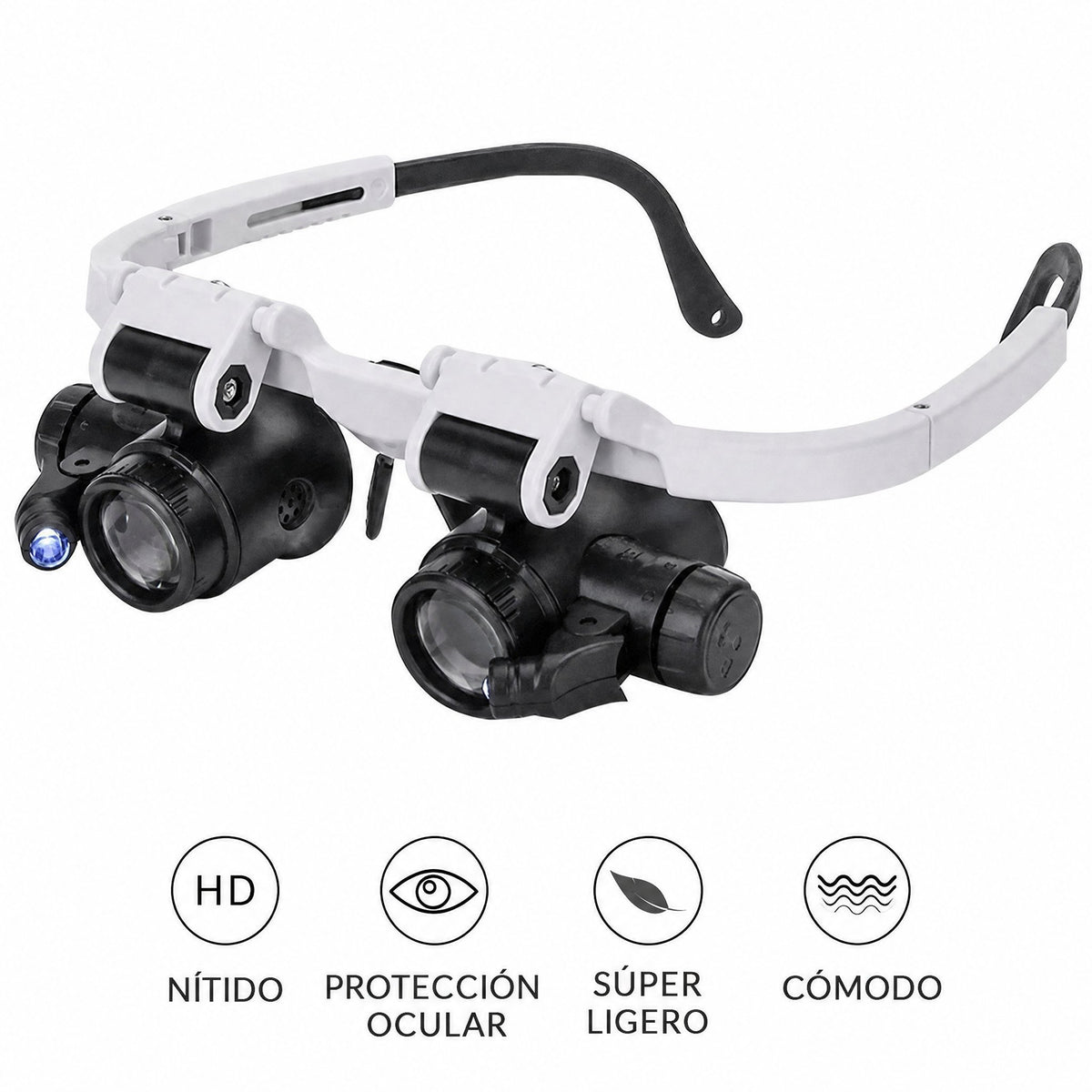 Gafas lupa LED con zoom 8x, 15x, 23x