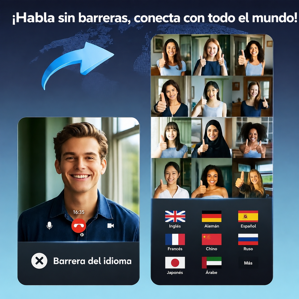 Auriculares Traductores Inteligentes 144 Idiomas en Tiempo Real