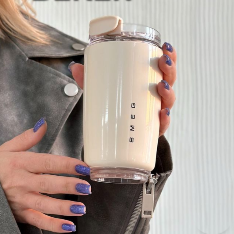 LuxeTherm | Taza Térmica Elegante de Acero Inoxidable – Vaso Isotérmico Reutilizable de 300 ml para Bebidas Frías y Cali